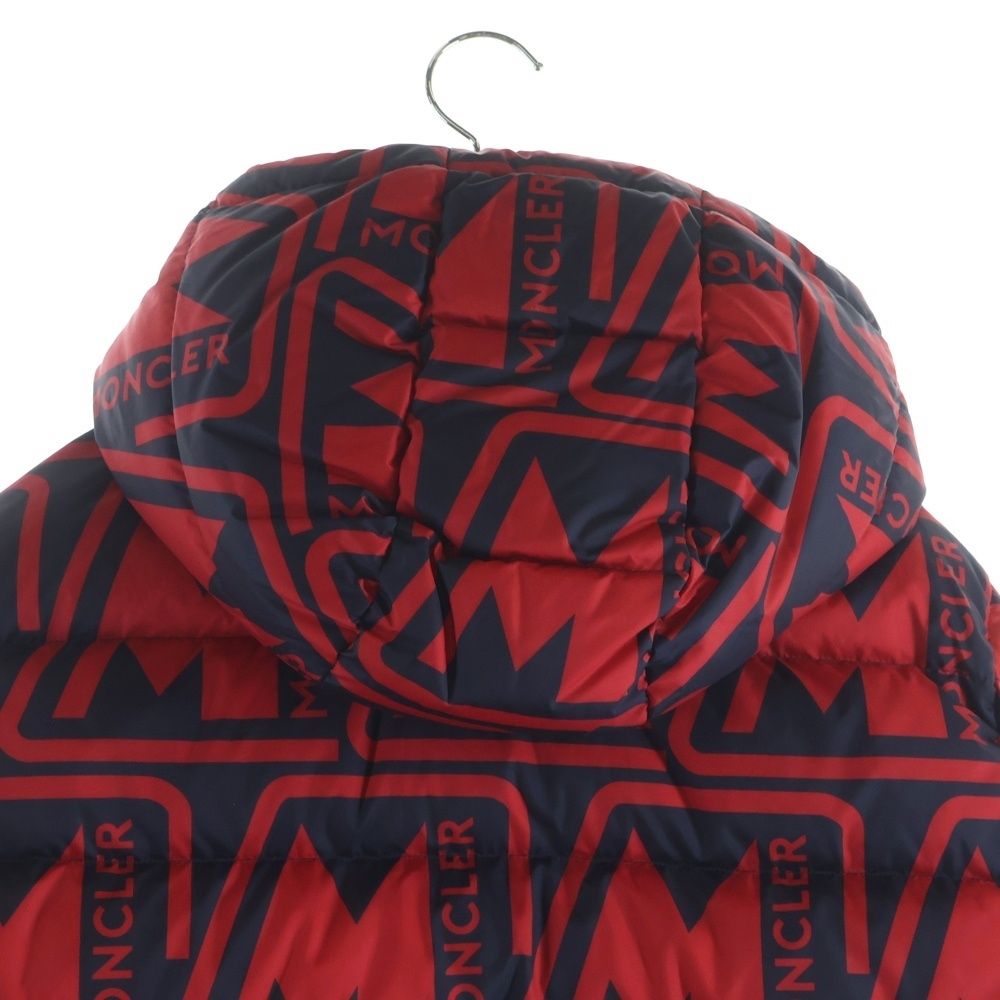 Moncler Frioland All Over Pattern Down Jacket Navy Red