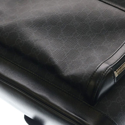 Gucci GG Supreme Interlocking Backpack Black Leather Silver