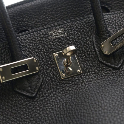 Hermes Birkin 25 Black Togo Handbag Silver