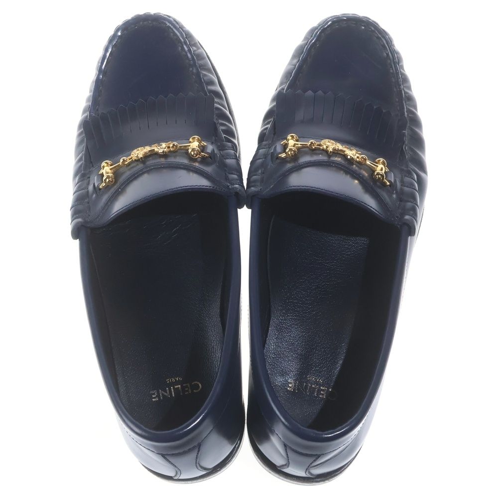 Celine Luco Fringe Loafers Navy