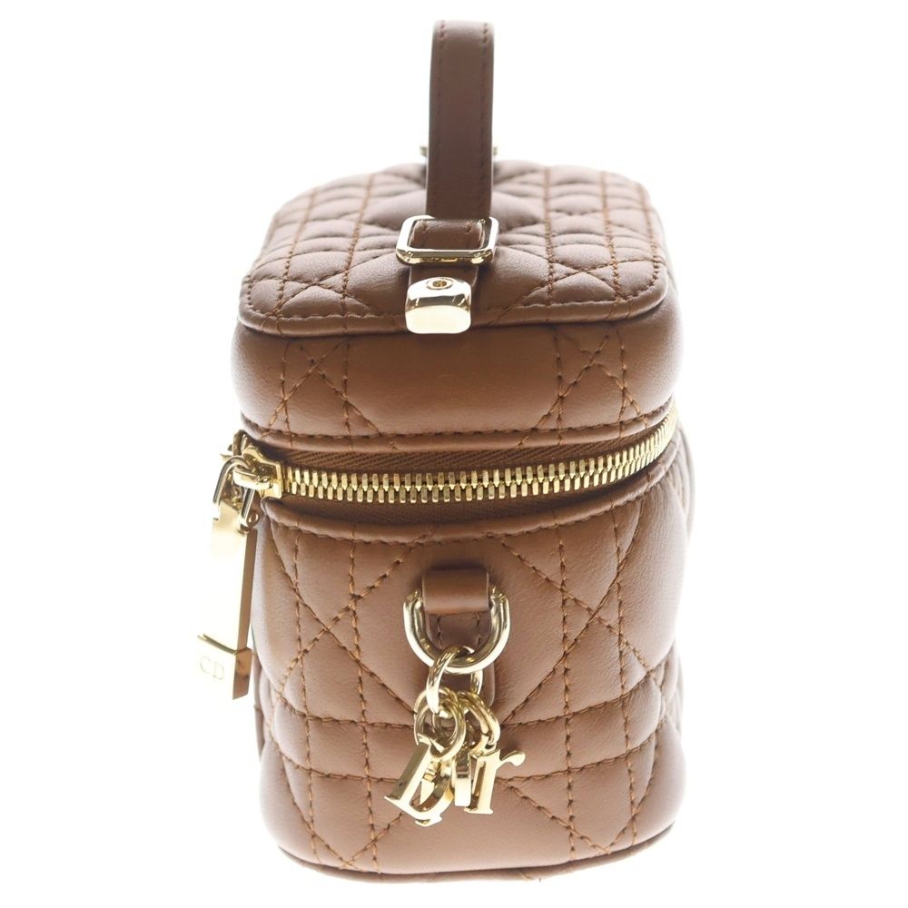 Dior Micro Lady Vanity Case Brown Leather Shoulder Bag