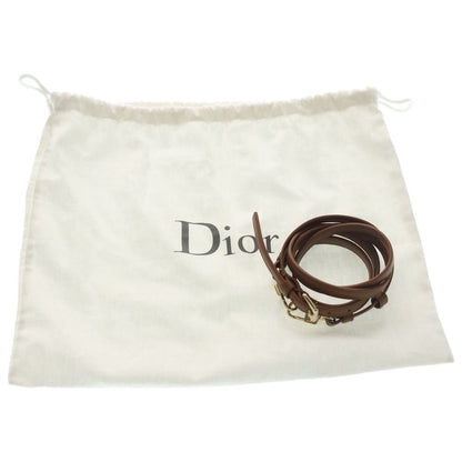 Dior Micro Lady Vanity Case Brown Leather Shoulder Bag