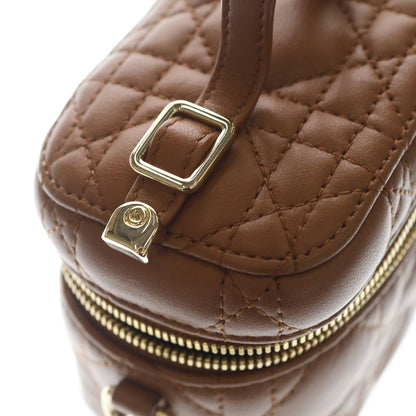 Dior Micro Lady Vanity Case Brown Leather Shoulder Bag