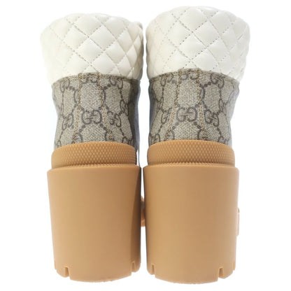 Gucci GG Supreme Ankle Boots White Leather
