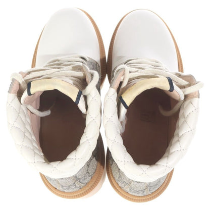 Gucci GG Supreme Ankle Boots White Leather