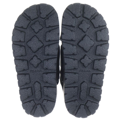 Prada Nappa Leather Crisscross Flatform Sandals Black