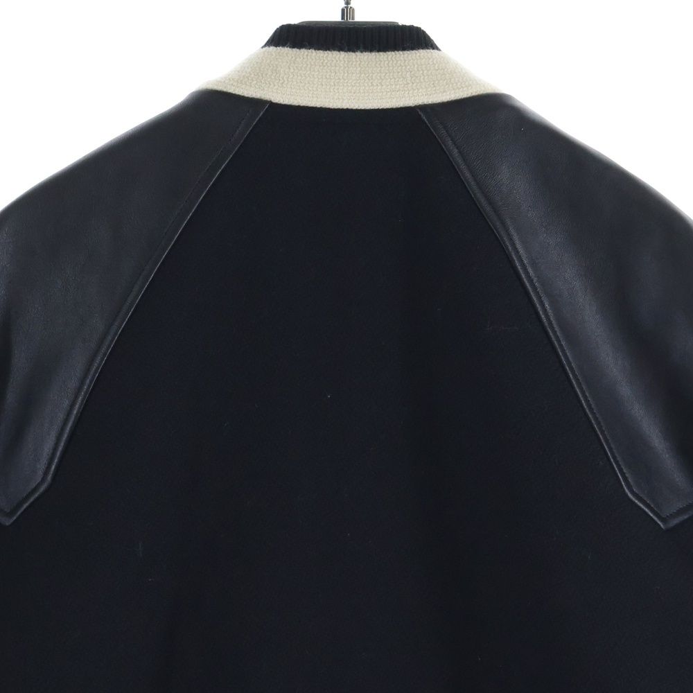 Saint Laurent Paris Shoulder Leather Cut Replacement Zip Up Teddy Jacket