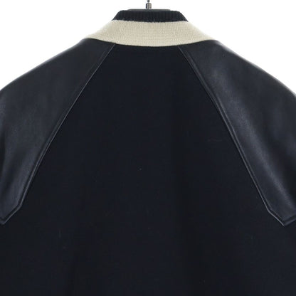 Saint Laurent Paris Shoulder Leather Cut Replacement Zip Up Teddy Jacket