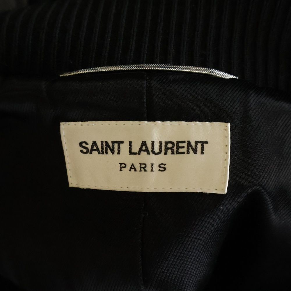 Saint Laurent Paris Shoulder Leather Cut Replacement Zip Up Teddy Jacket