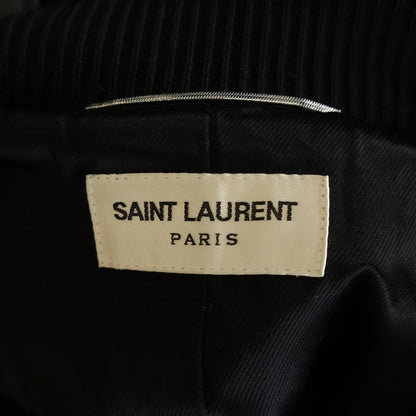 Saint Laurent Paris Shoulder Leather Cut Replacement Zip Up Teddy Jacket