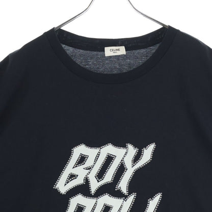 Celine Boy Doll Line Stone Logo Short Sleeve T-Shirt Black