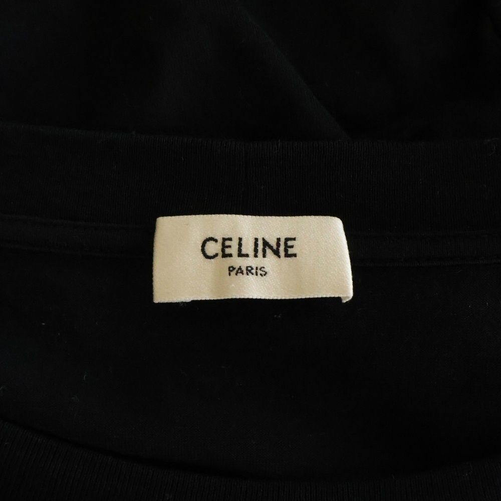 Celine Boy Doll Line Stone Logo Short Sleeve T-Shirt Black