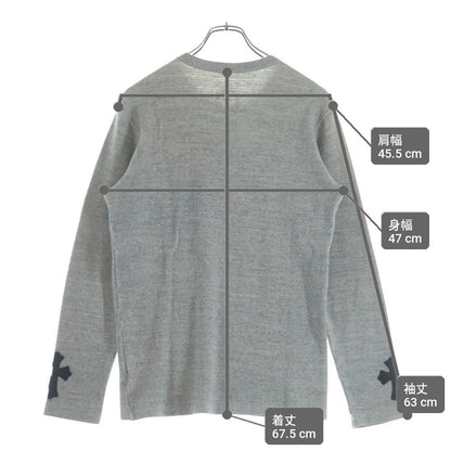Chrome Hearts Vintage Thermal L S Sleeve Cross Patch Crew Neck Long T-