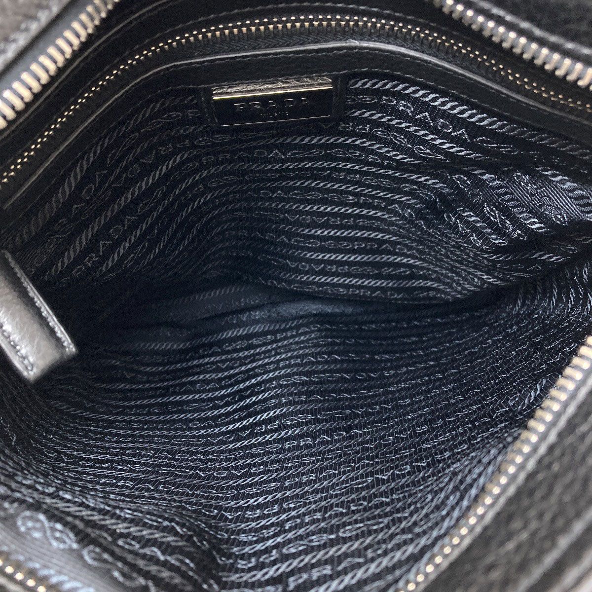 Prada Logo Shoulder Bag Leather