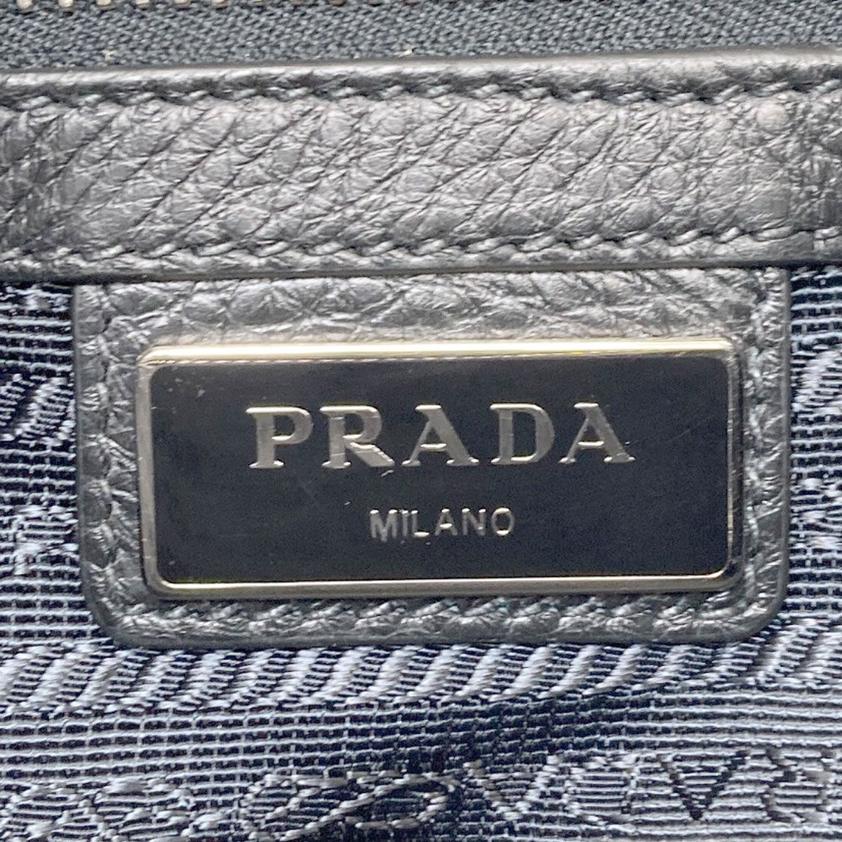 Prada Logo Shoulder Bag Leather