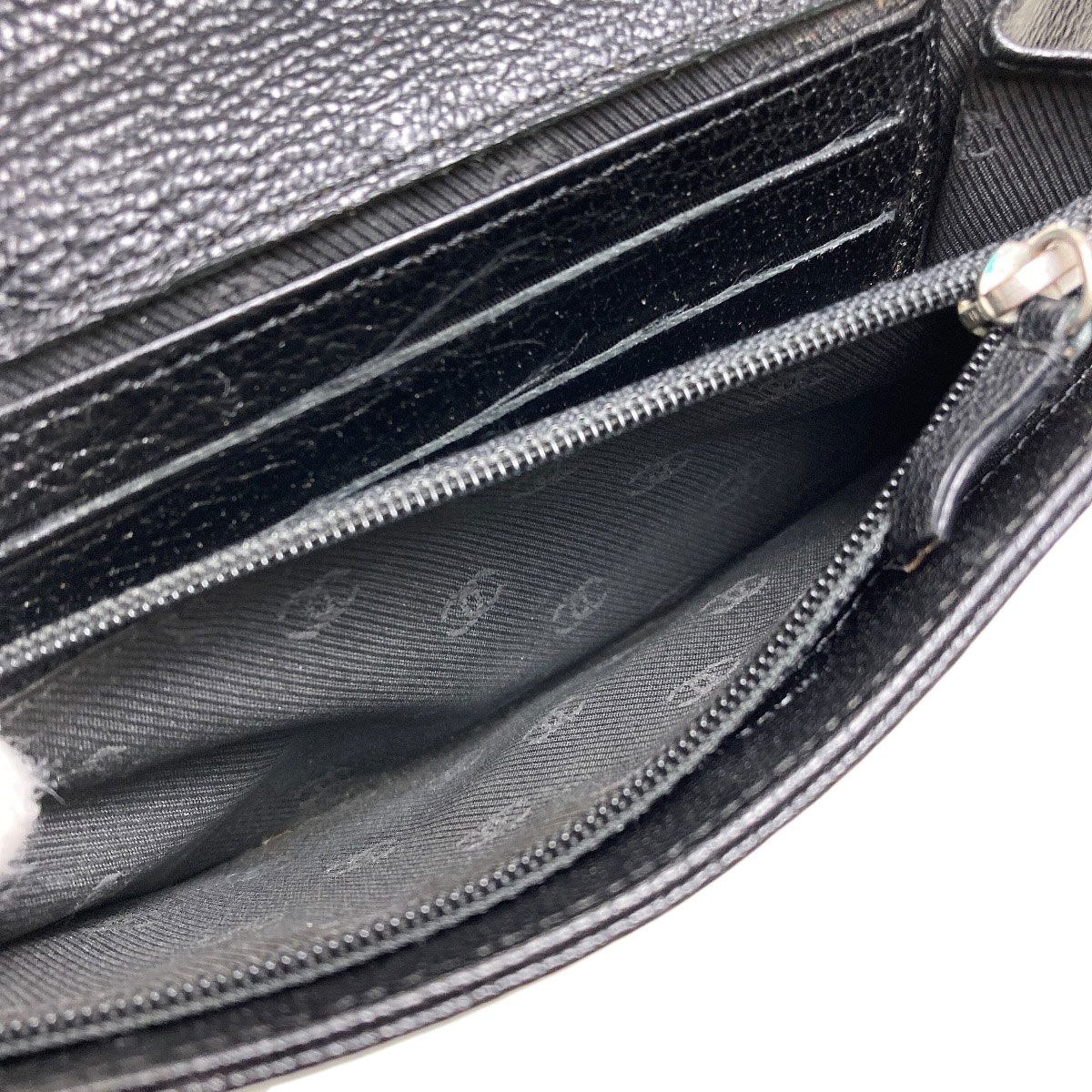 Chanel CC Logo Silver Wallet Calfskin