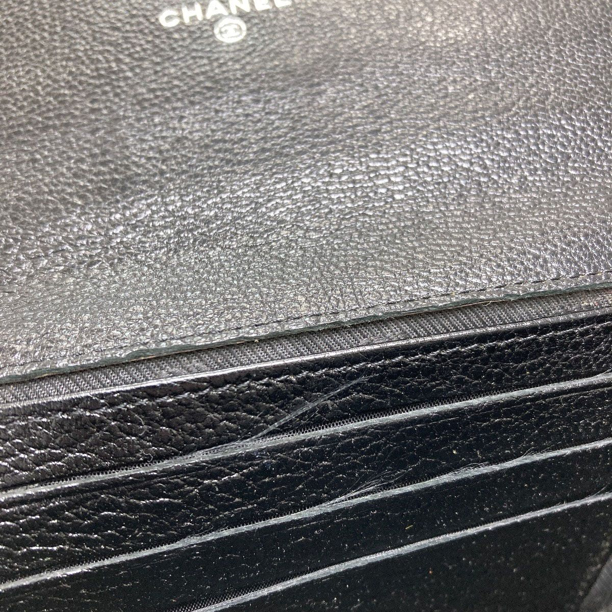 Chanel CC Logo Silver Wallet Calfskin