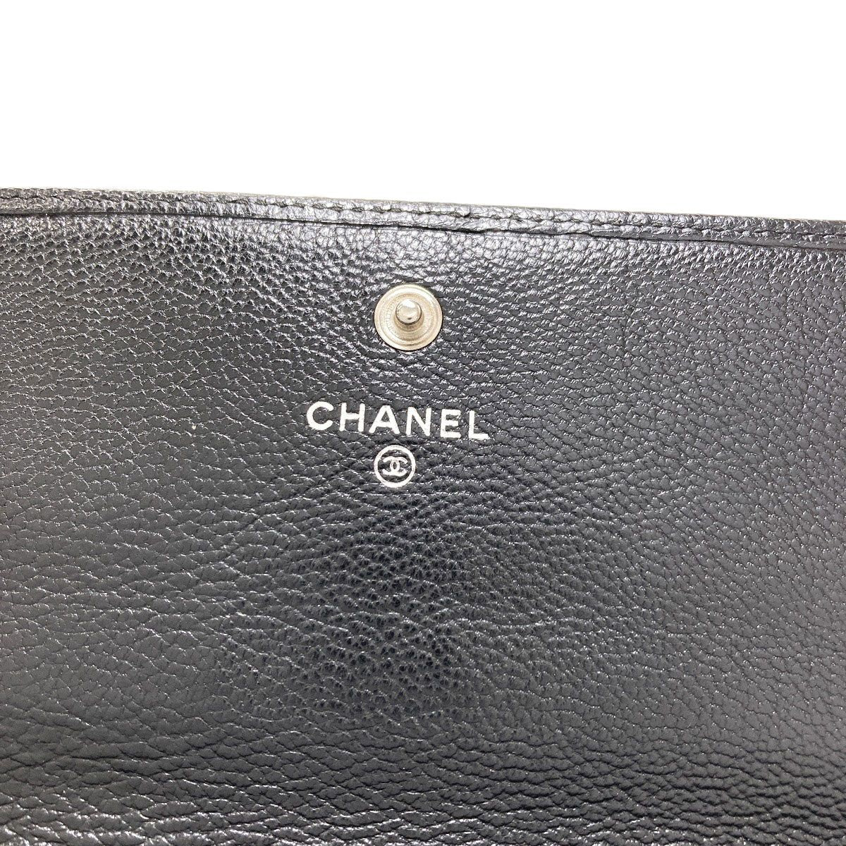 Chanel CC Logo Silver Wallet Calfskin