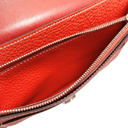 Hermes Dogon GM Duo Silver Wallet Calfskin