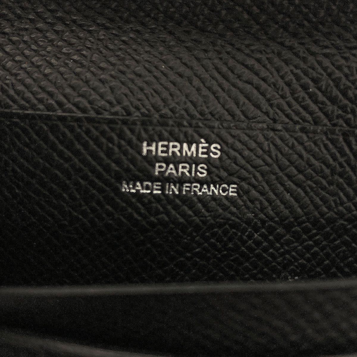 Hermes Bearn Compact Silver Bifold Wallet Epsom