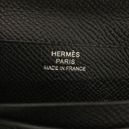 Hermes Bearn Compact Silver Bifold Wallet Epsom