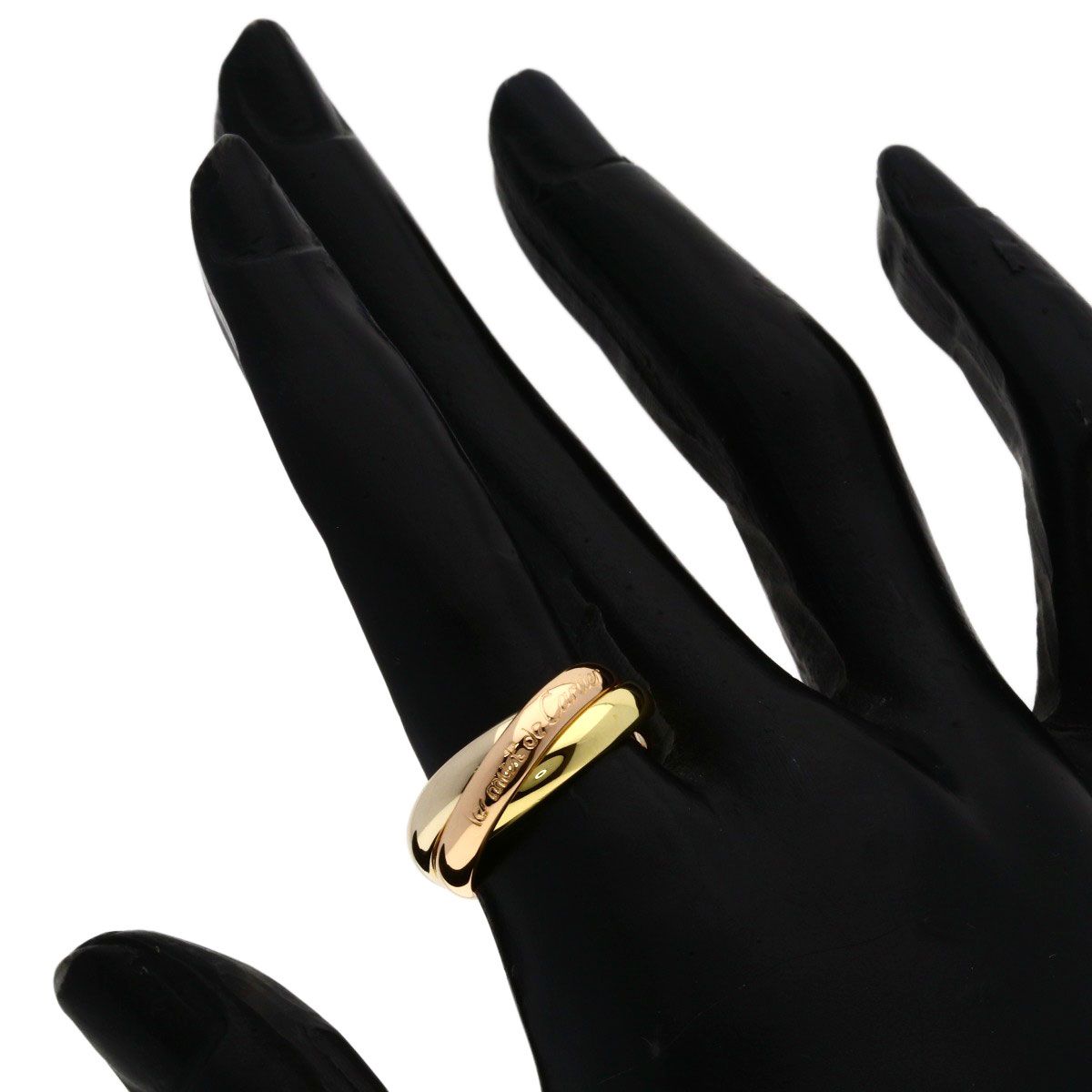 Cartier Trinity 52 Ring 18k Yellow Gold 18k White Pink