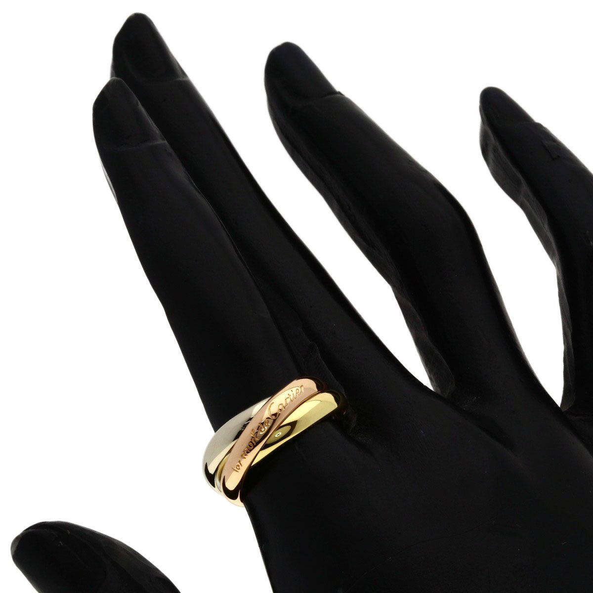 Cartier Trinity 52 Ring 18k Yellow Gold 18k White Pink
