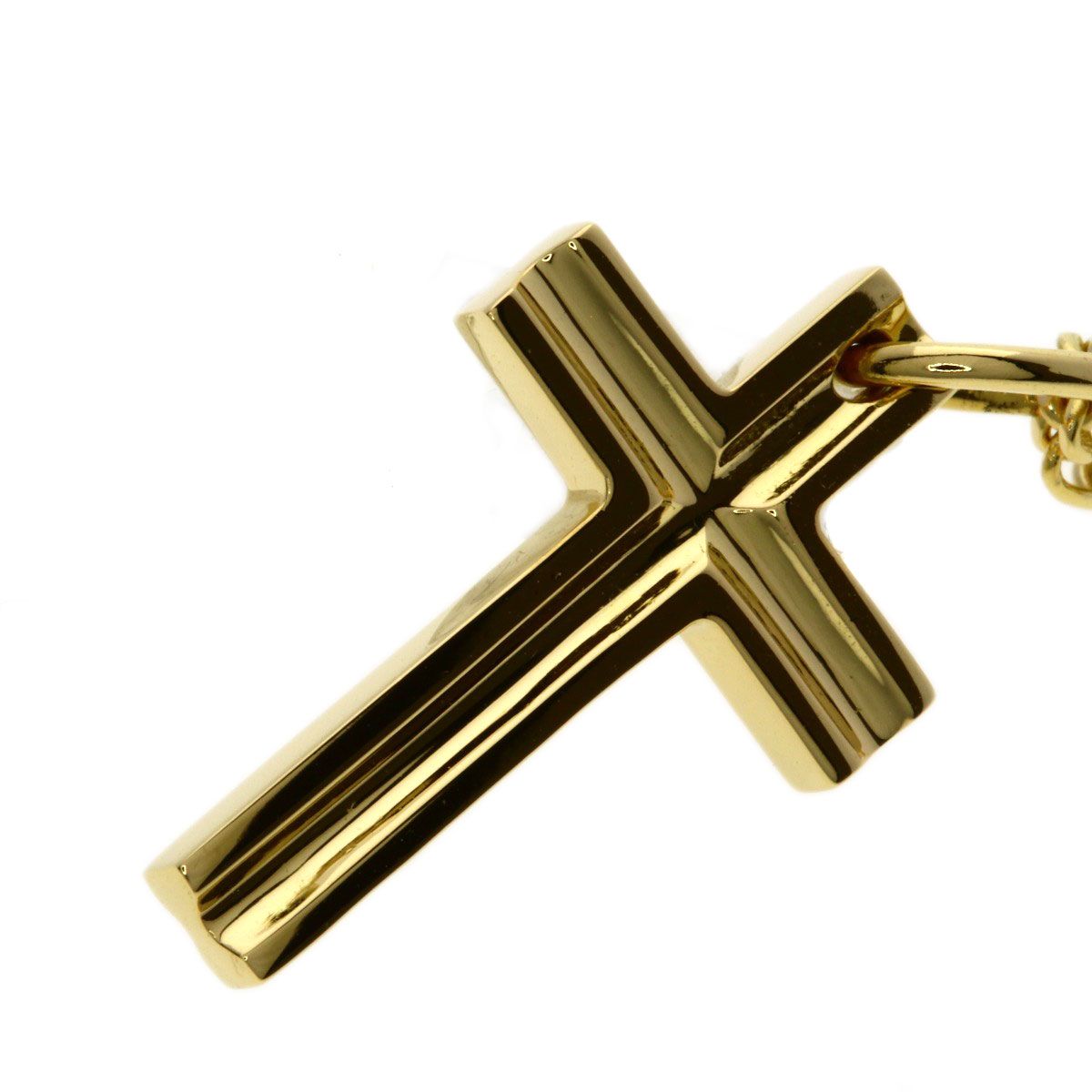 Bvlgari Cross Heart Vintage Necklace 18k Yellow Gold
