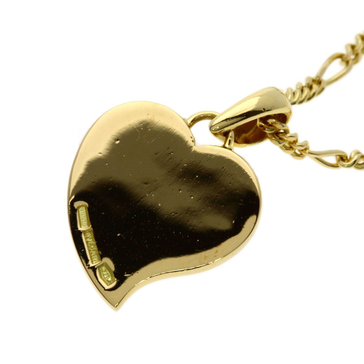 Bvlgari Cross Heart Vintage Necklace 18k Yellow Gold