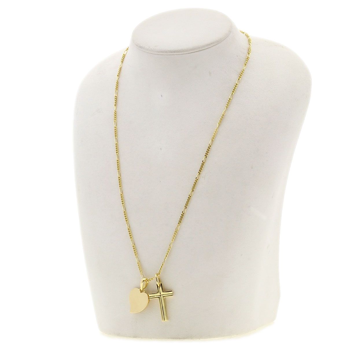 Bvlgari Cross Heart Vintage Necklace 18k Yellow Gold