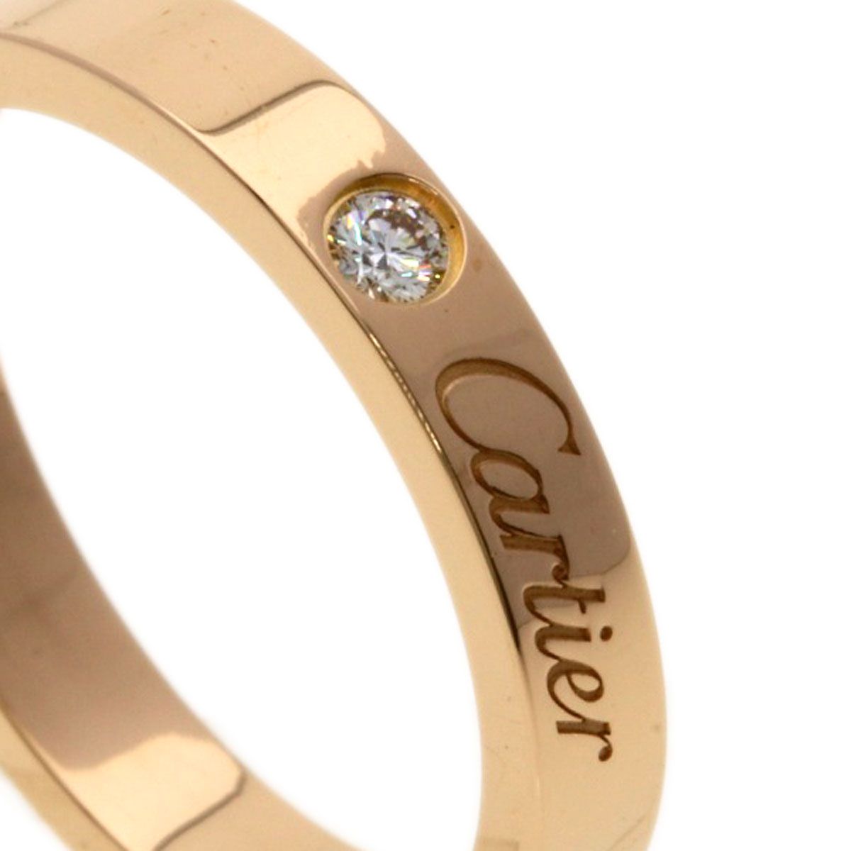 Cartier C de Cartier Diamond 50 Ring 18k Pink Gold