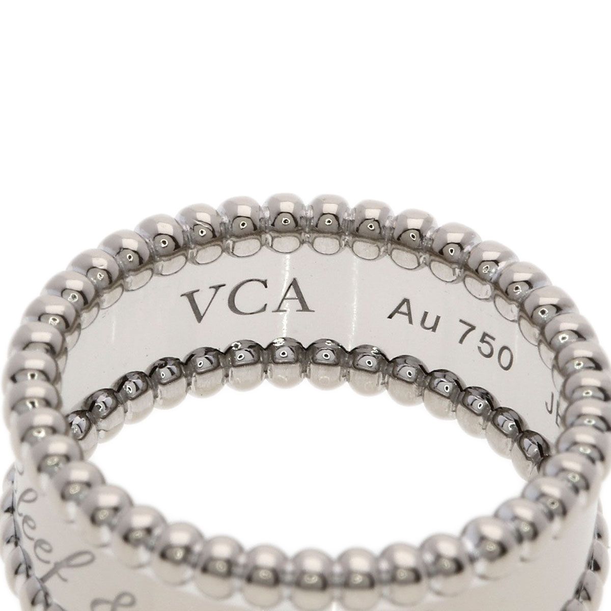 Van Cleef & Arpels Perlee Signature 52 Ring 18k White Gold
