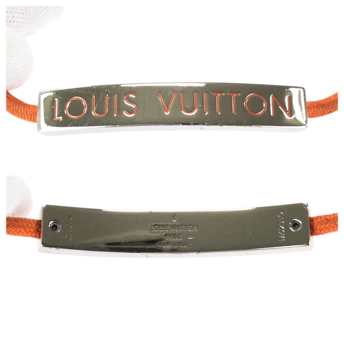 Louis Vuitton Bracelet LV Space Orange Silver Metal Bangle