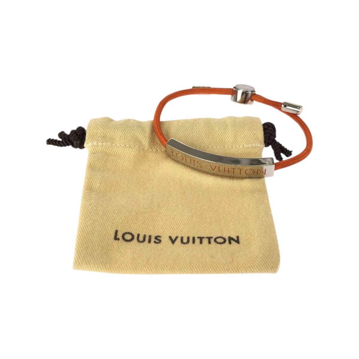 Louis Vuitton Bracelet LV Space Orange Silver Metal Bangle