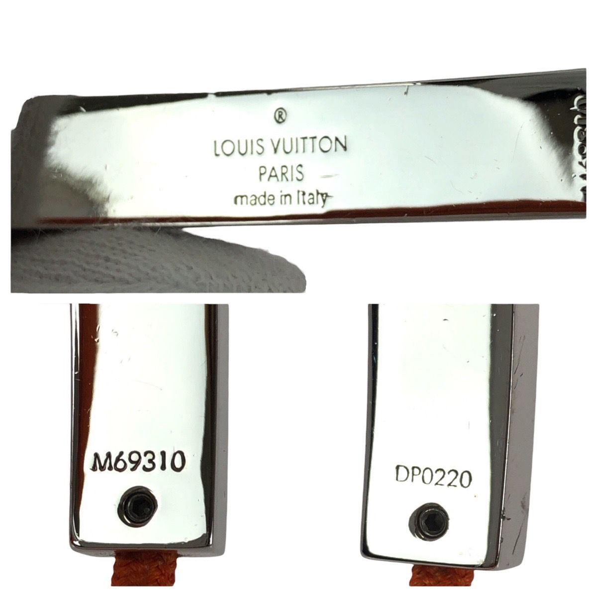 Louis Vuitton Bracelet LV Space Orange Silver Metal Bangle