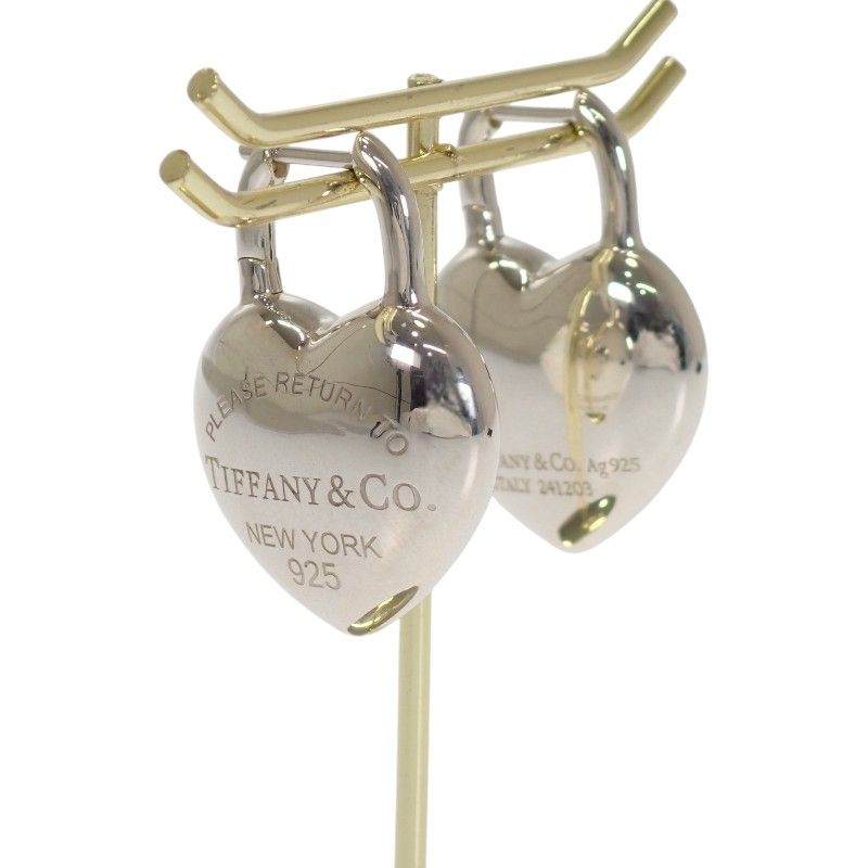 Tiffany & Co Full Heart Earrings 925 Sterling Silver Return to Drop Large