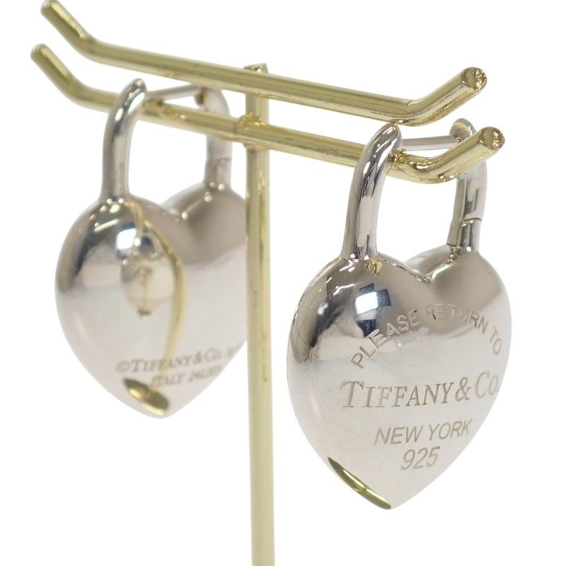 Tiffany & Co Full Heart Earrings 925 Sterling Silver Return to Drop Large