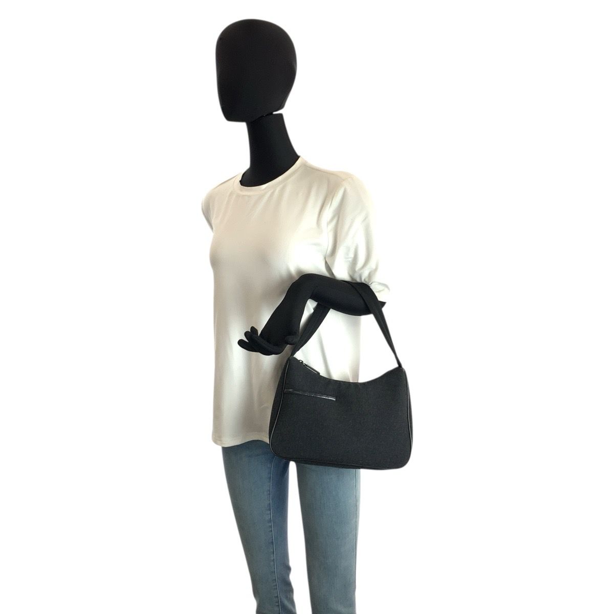 Prada Sports Gray Black Wool Nylon Handbag