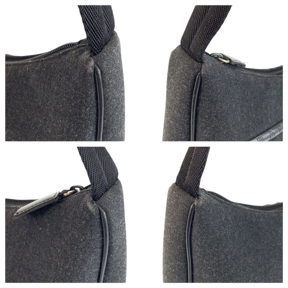Prada Sports Gray Black Wool Nylon Handbag