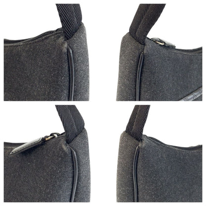 Prada Sports Gray Black Wool Nylon Handbag