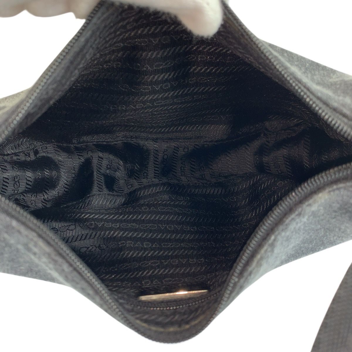 Prada Sports Gray Black Wool Nylon Handbag