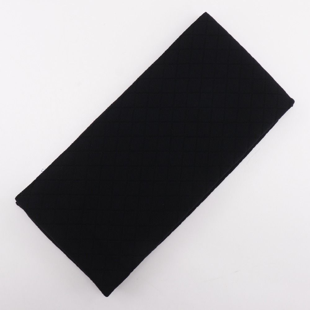 Chanel Cambon Line Wool Black Scarf