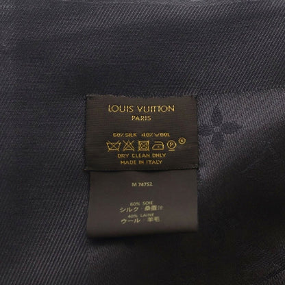 Louis Vuitton LV Atlantis Shawl Monogram Silk Gray Scarf
