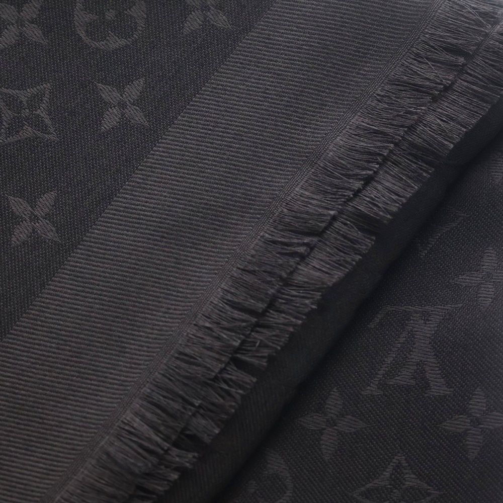 Louis Vuitton LV Atlantis Shawl Monogram Silk Gray Scarf
