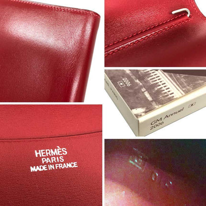 Hermes Agenda GM Notebook Cover Calfskin Leather Red