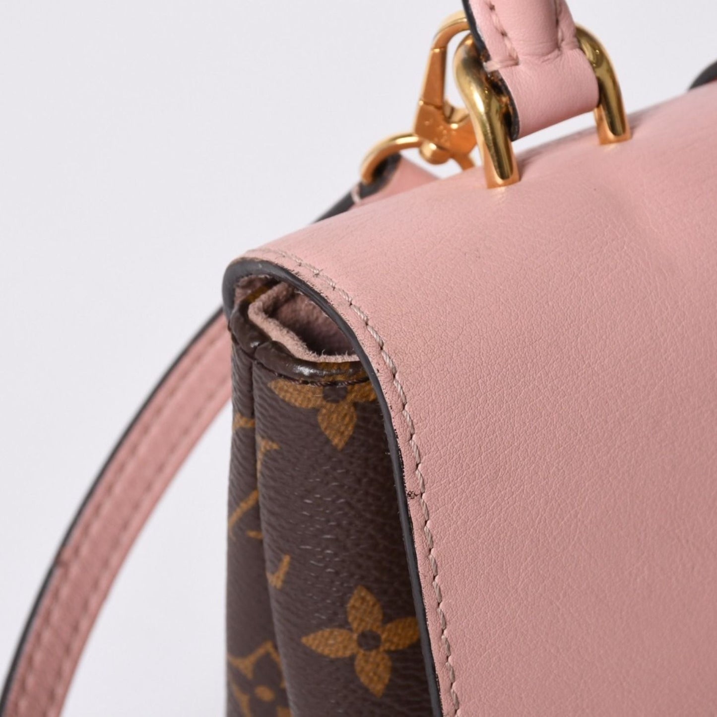 Louis Vuitton Locky BB Handbag Monogram Rose Poodle Pink Brown — view 4
