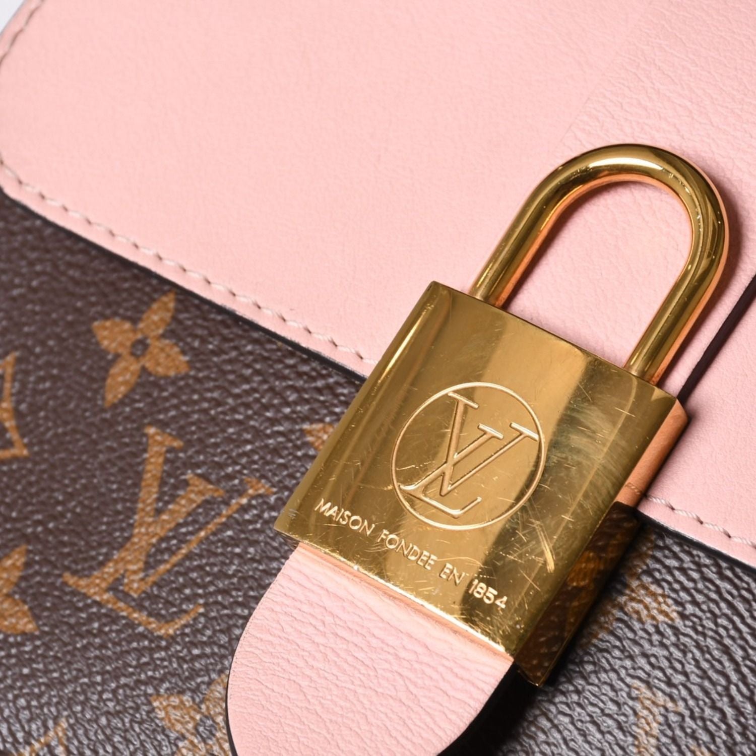 Louis Vuitton Locky BB Handbag Monogram Rose Poodle Pink Brown — view 7