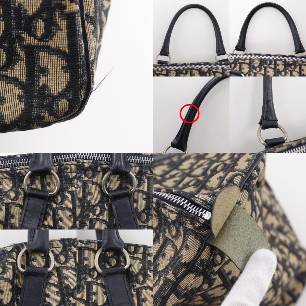 Dior Mini Boston Trotter Vintage Canvas Navy Handbag