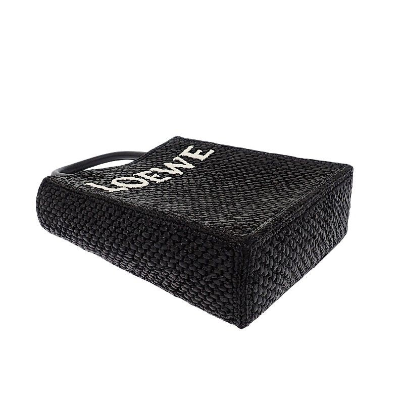 Loewe Standard Tote 2-Way Raffia Leather Black Gold Travel