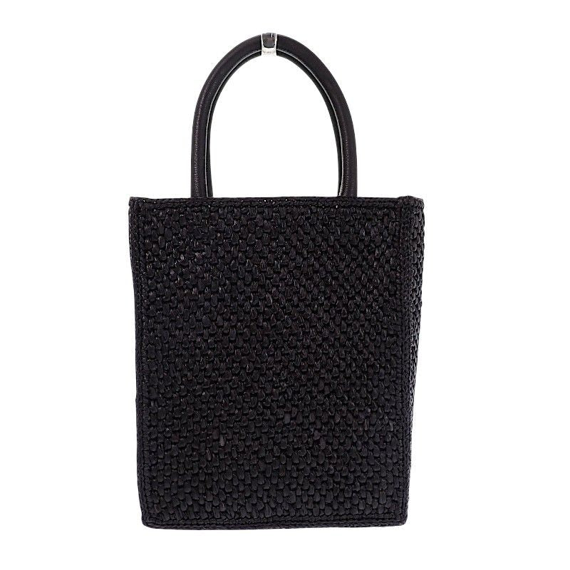 Loewe Standard Tote 2-Way Raffia Leather Black Gold Travel